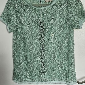 Loft Short Sleeve lace Blouse